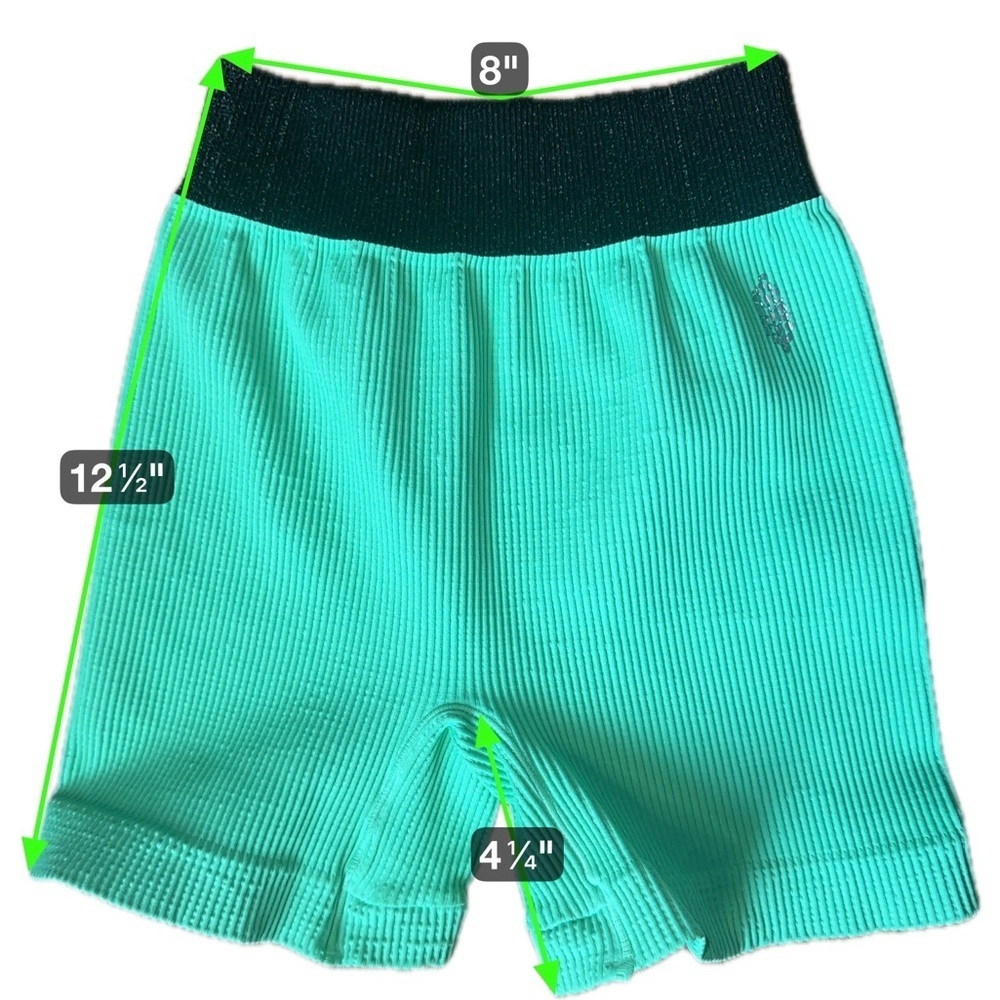 FP Movement Free People Fresh Cut Green Athletic Ribbed Shorts Size XS/S - Picture 11 of 13